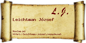 Leichtman József névjegykártya